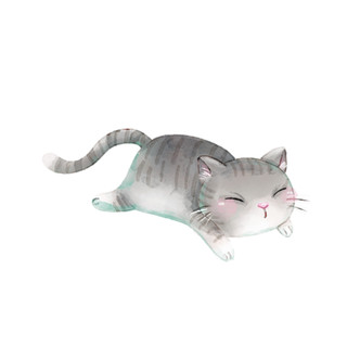 灰色中国风小猫动物元素GIF动态图猫元素